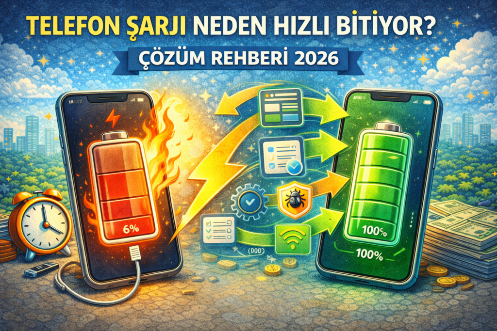 Telefon Şarjı Neden Hızlı Bitiyor? Çözüm Rehberi 2026